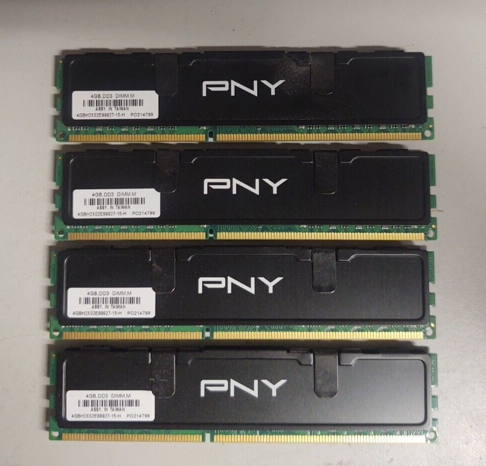 PNY 16GB (4x4GB) DDR3 Game PC RAM Memory Kit H-Shielded PC3-12800 1600 MHz XLR8