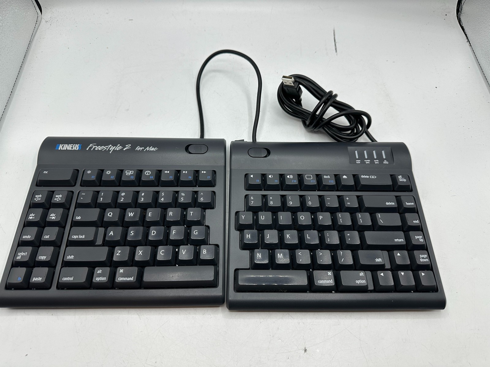 Kinesis Freestyle 2 For Mac USB Convertible Ergonomic Keyboard KB800H NO HOOK