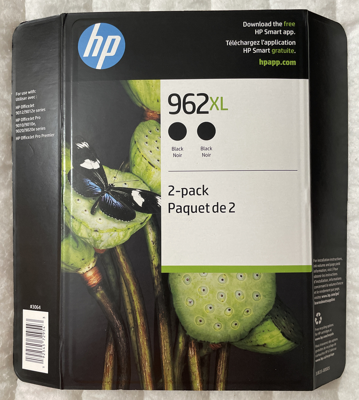 HP 962XL Black Twin Pack 3JB35BN 2 X 3JA03AN Exp 2027+ OEM Sealed Retail Package