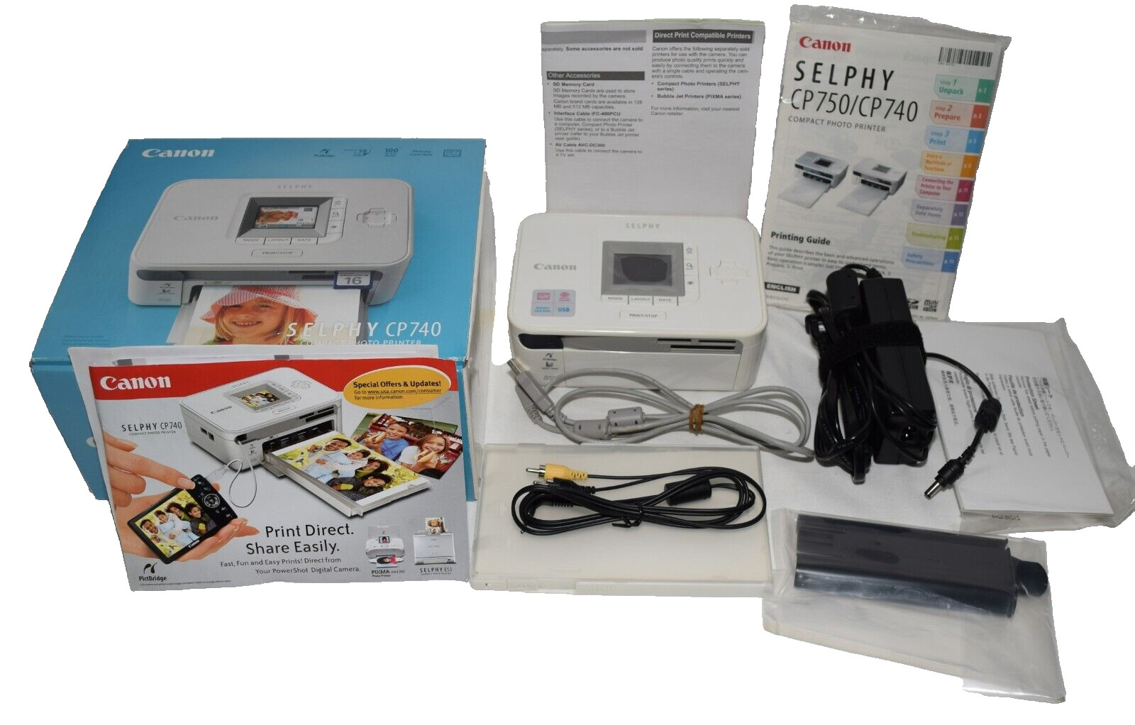 Canon Selphy CP740 (N) Compact Digital Inkjet Photo Printer New Open Box