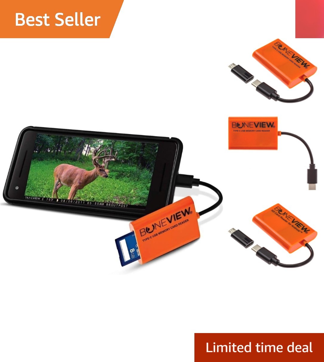 Plug & Play Trail Camera Viewer - Fast Type C SD Card Reader for Android