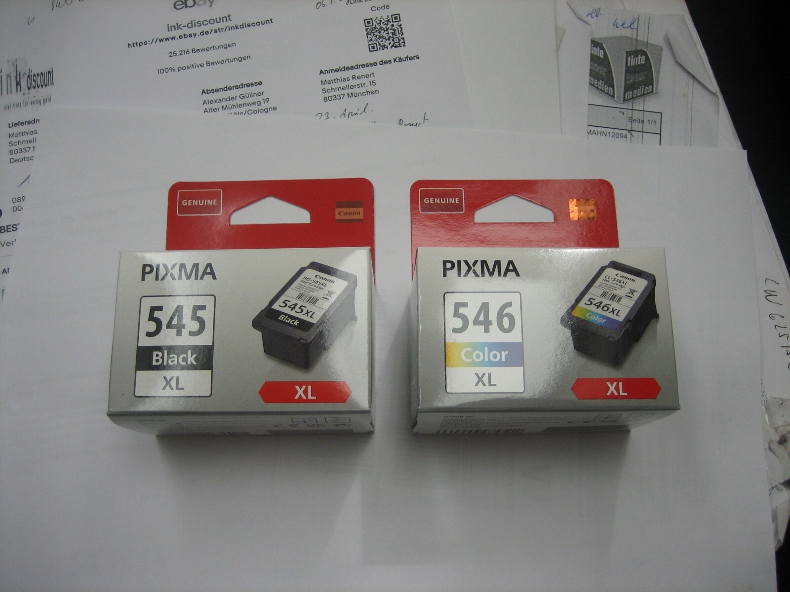 Original Canon Double Pack Black + Color PG-545 XL + CL-546 XL