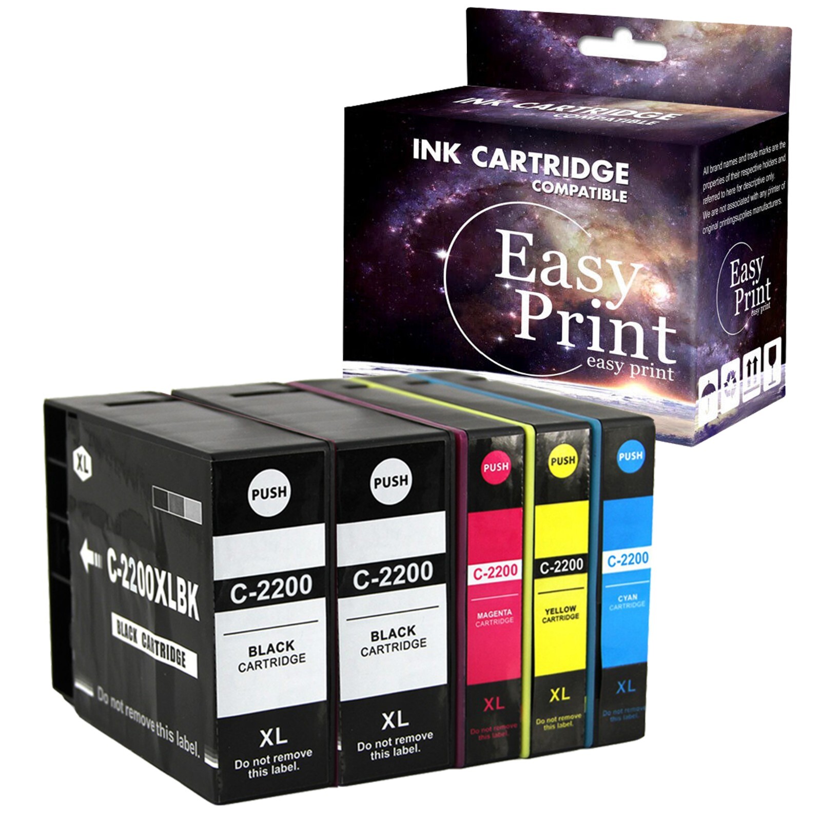 5PK PGI2200XL Ink Cartridge for Canon Maxify MB5420 iB4020 iB4120 Printer,2BCMY