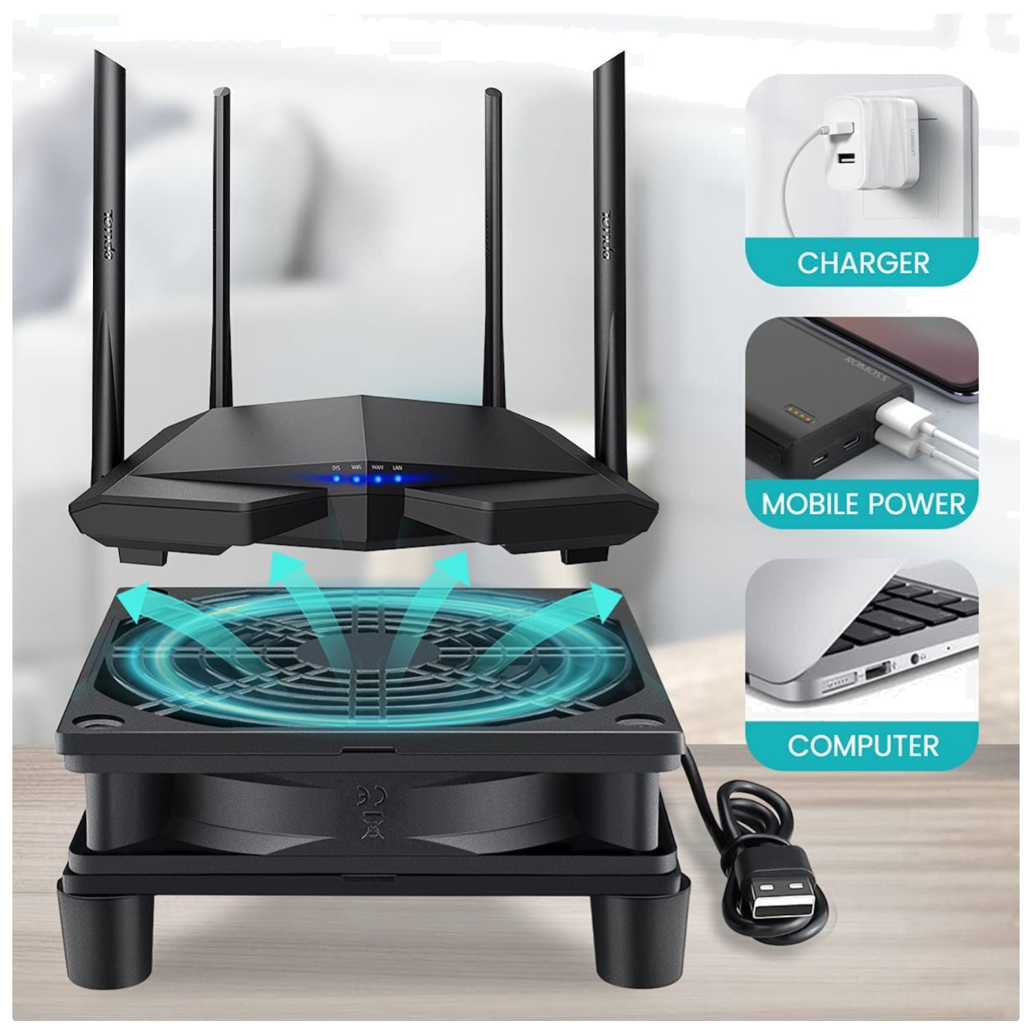 Efficient Cooling Fan for TV Box Router - 120mm