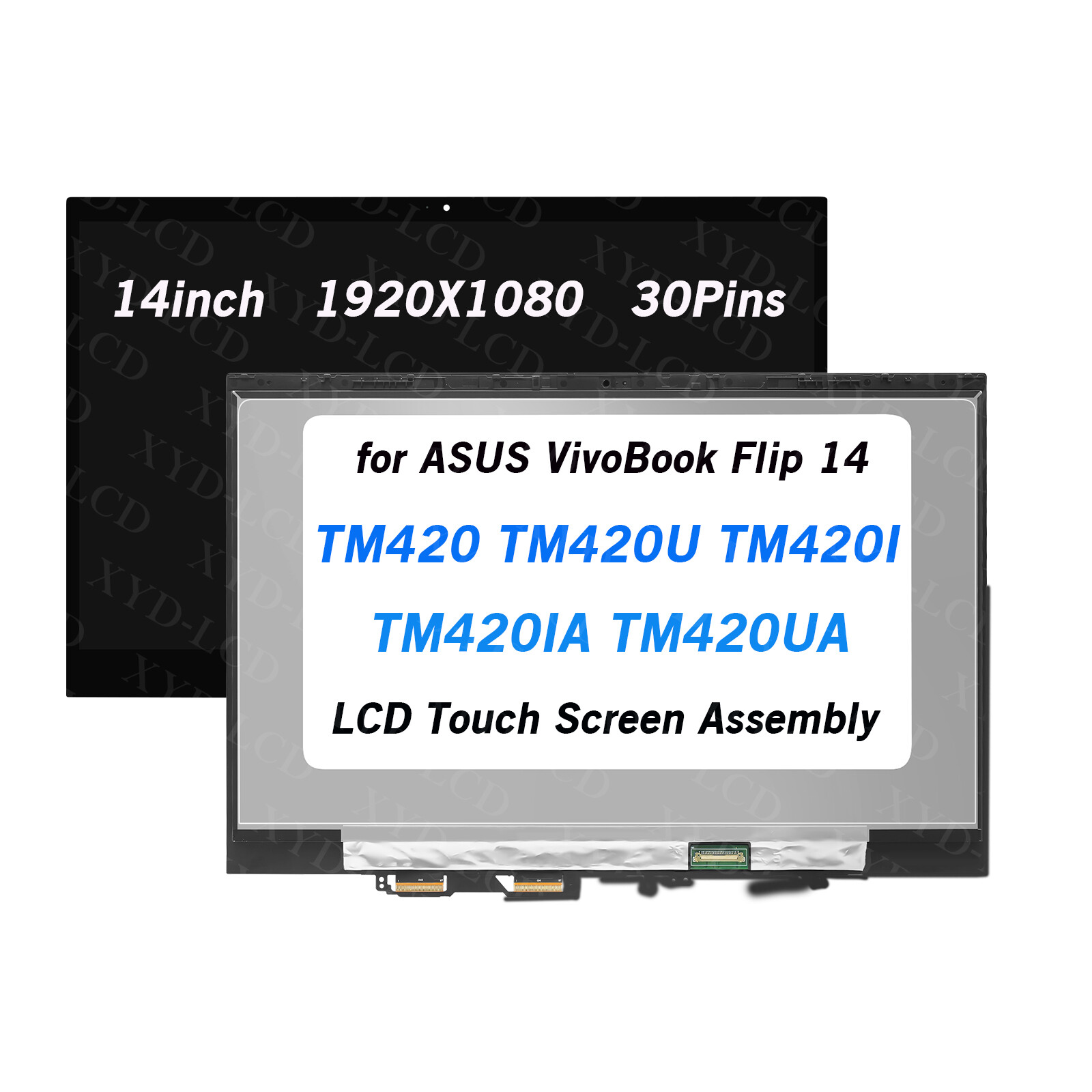 LCD Display Touch Screen Digitizer Bezel For ASUS VivoBook Flip 14 TM420 TM420UA