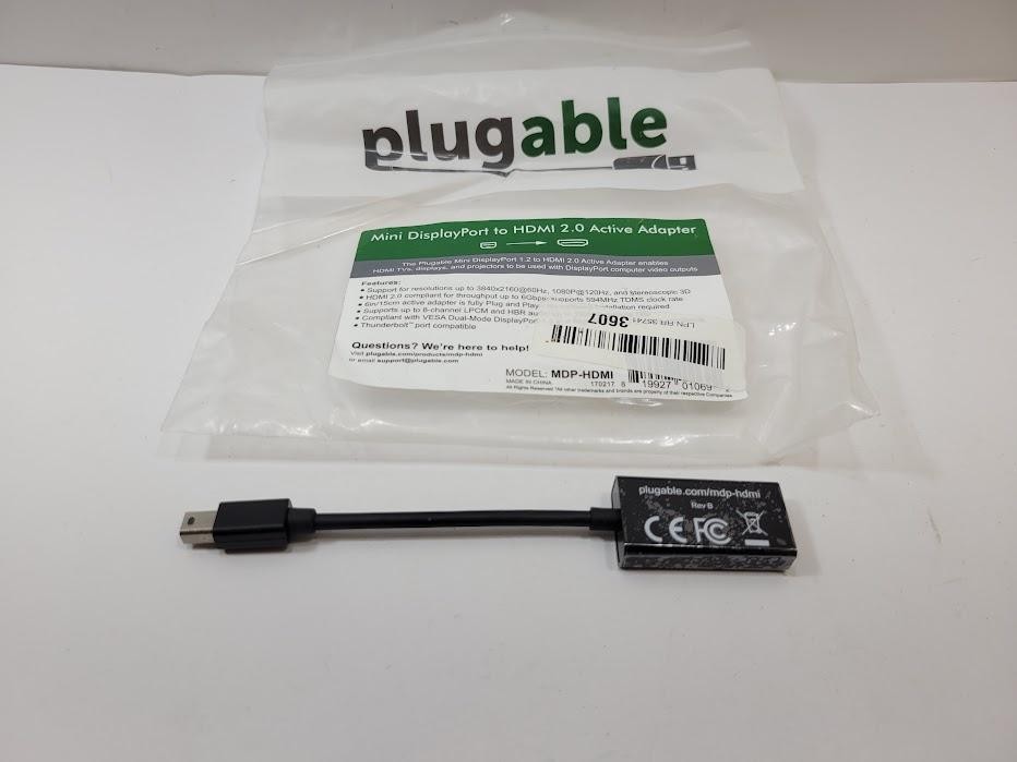 Plugable Mini DisplayPort To HDMI 2.0 Active Adapter 4K 60Hz MDP-HDMI Cable