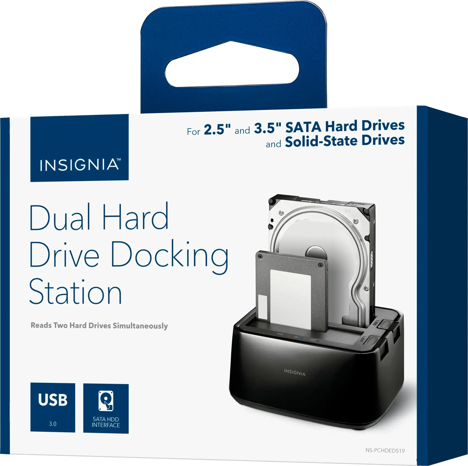 Insignia - 2-Bay Hard Drive HDD docking station - NS-PCHDEDS19 Open Box