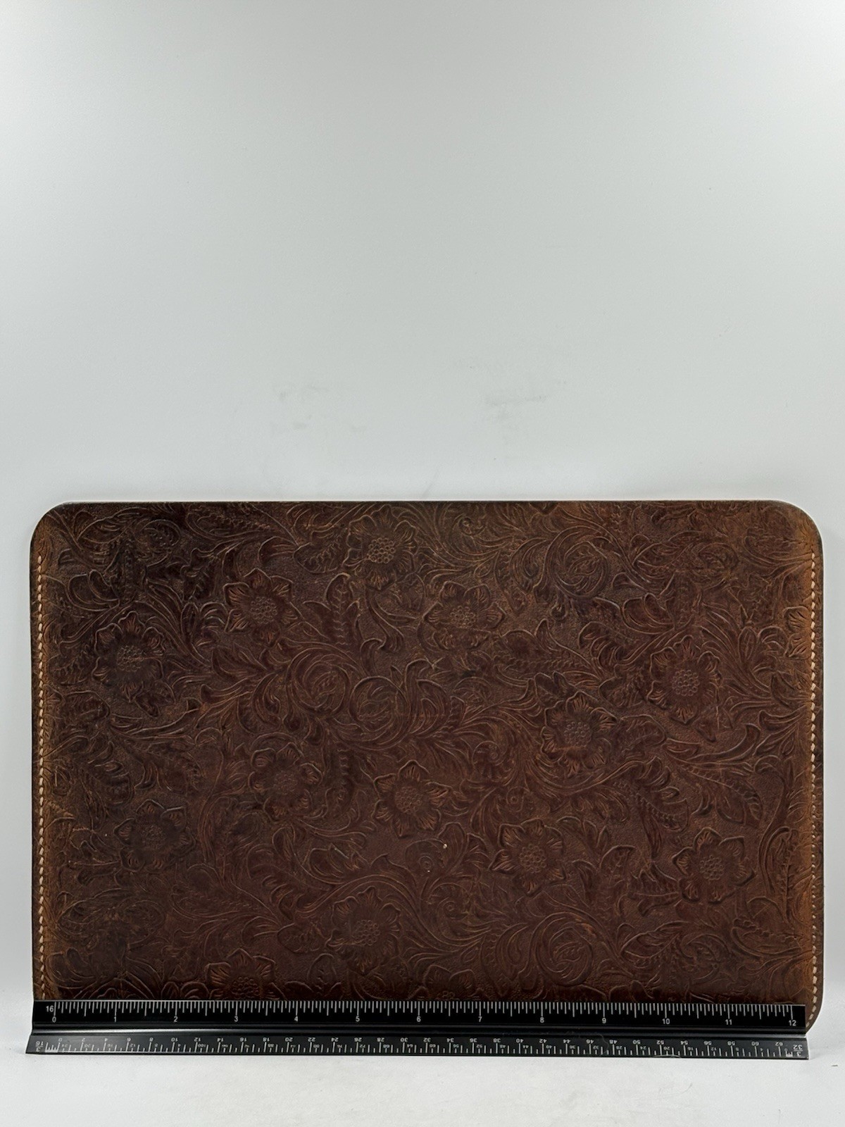 Custom Tooled Western Leather Laptop Sleeve - Handmade 13 Inch