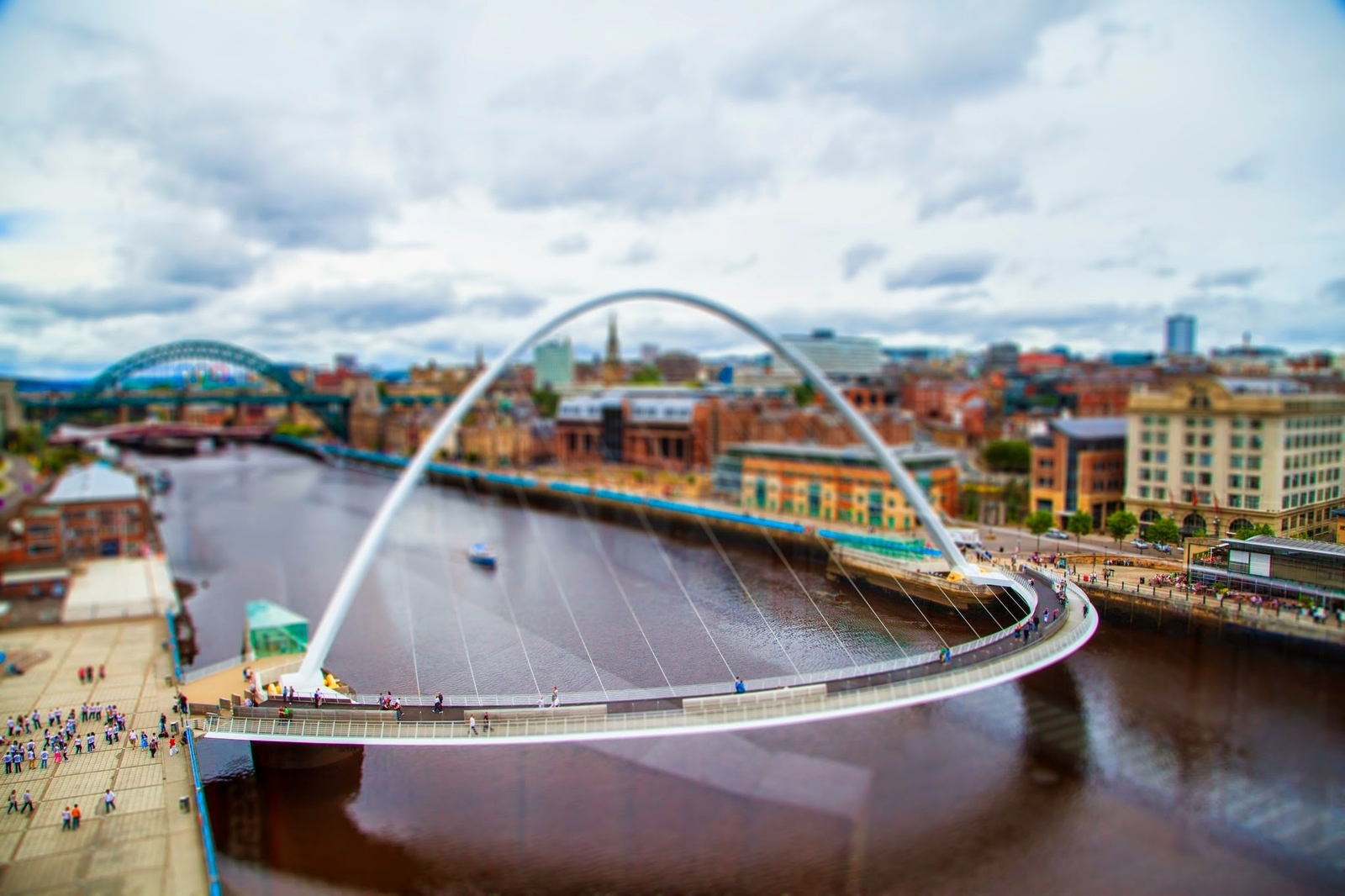 Landscape tilt shift cityscape bridge architecture Custom Gaming Mat Desk