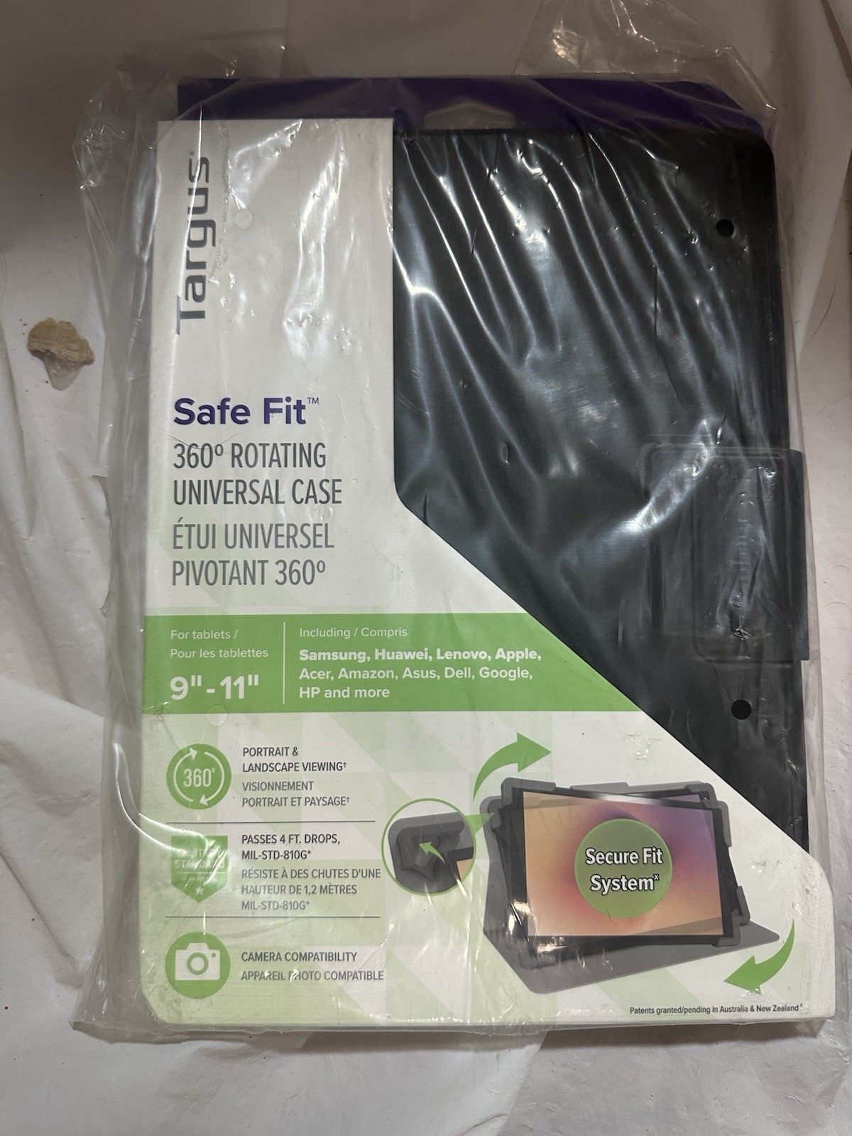 Targus Safe Fit Universal 9-11 360 Rotating Tablet Case Black - THZ785GL B3