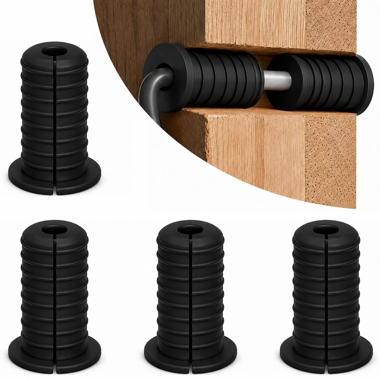 4Pcs 3/4 Inch Starlink Cable Grommets (Black)