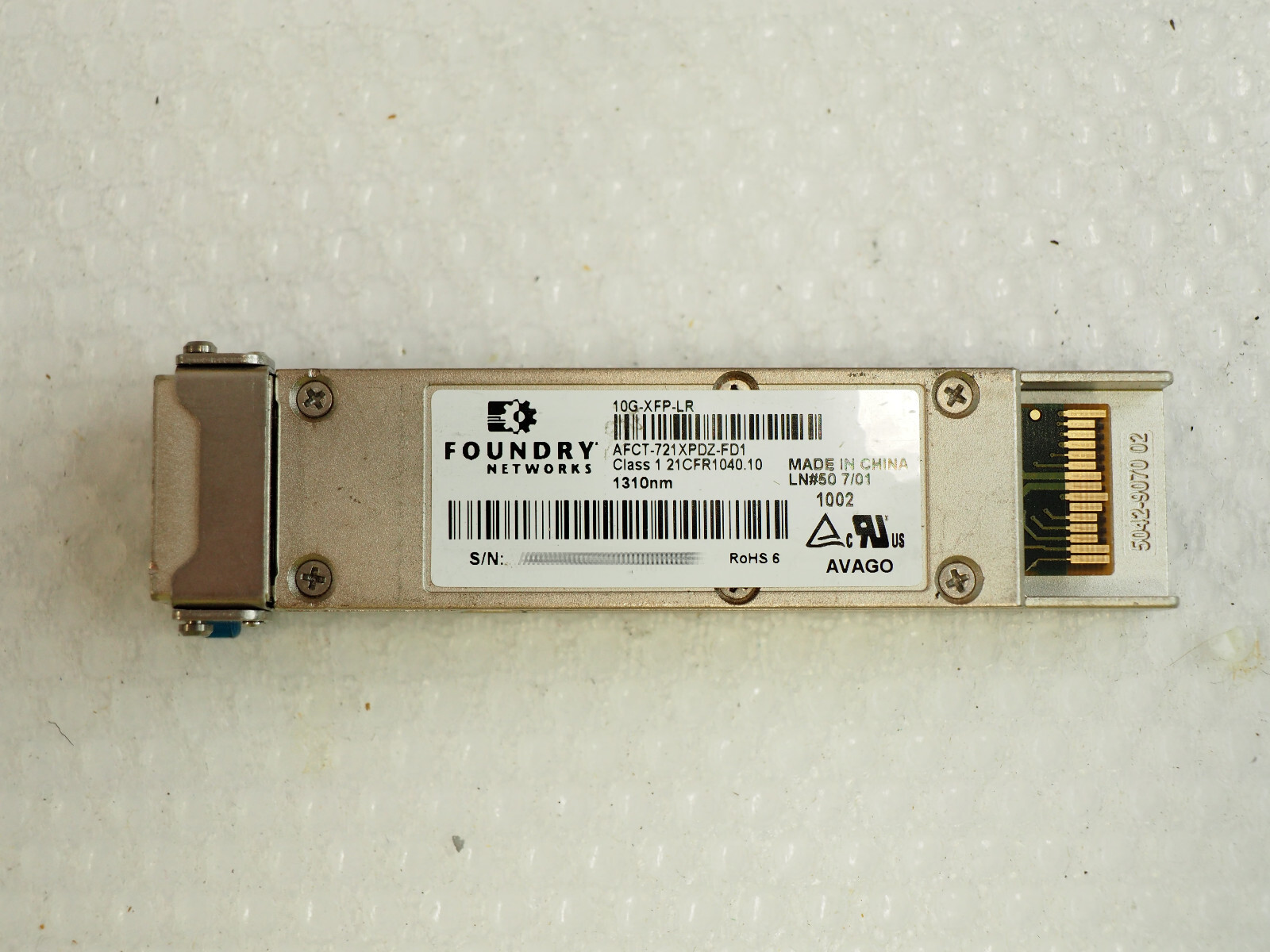 Lot of 2 FOUNDRY NET AFCT-721XPDZ-FD1 10G-XFP-LR 1310NM SFP TRANSCEIVER