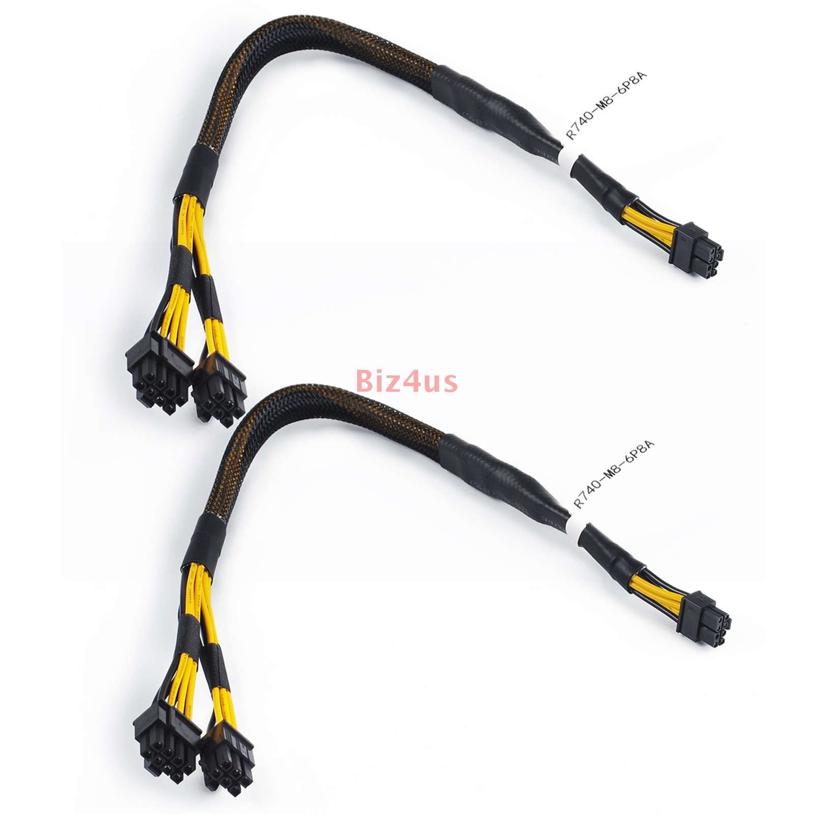 2PCS Mini 8pin to 6+8pin GPU Power Adapter Cable For Dell G14 R740 Server 35cm