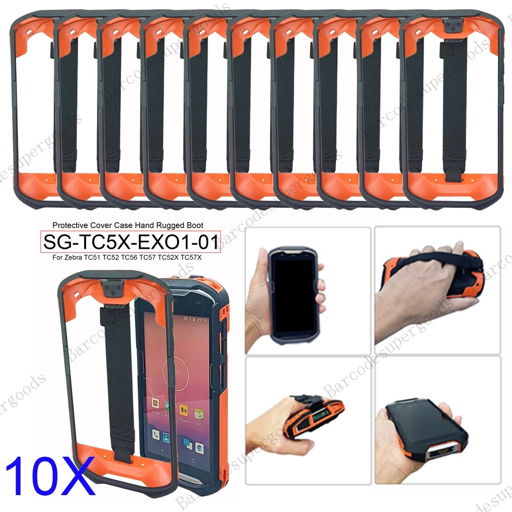 10Pcs Protective Cover Handstrap Bumper Rugged Boot For Zebra TC51 TC56 TC52