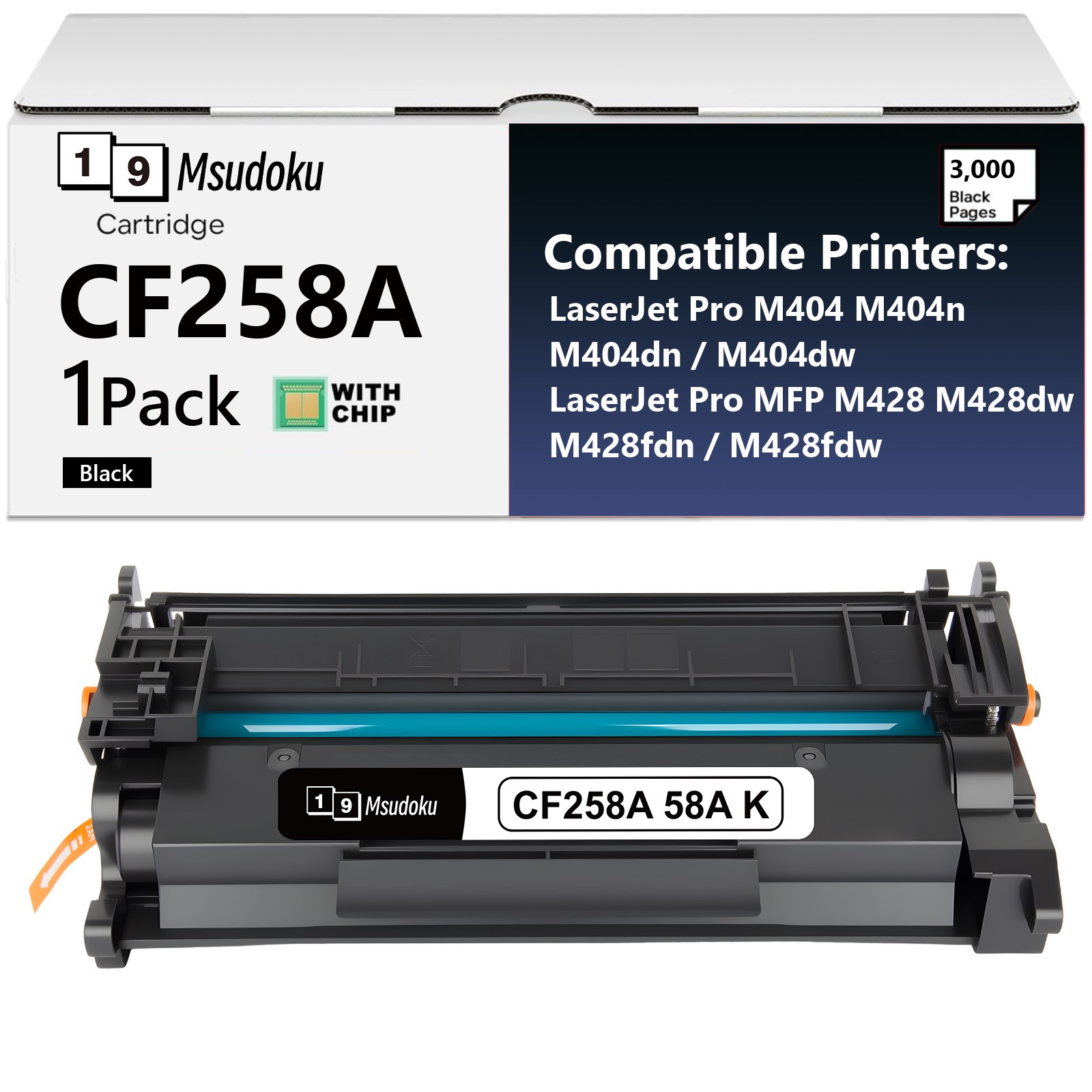 CF258A CF258X 58A 58X Toner WITH CHIP for HP LaserJet Pro M404dw MFP M428fdw lot