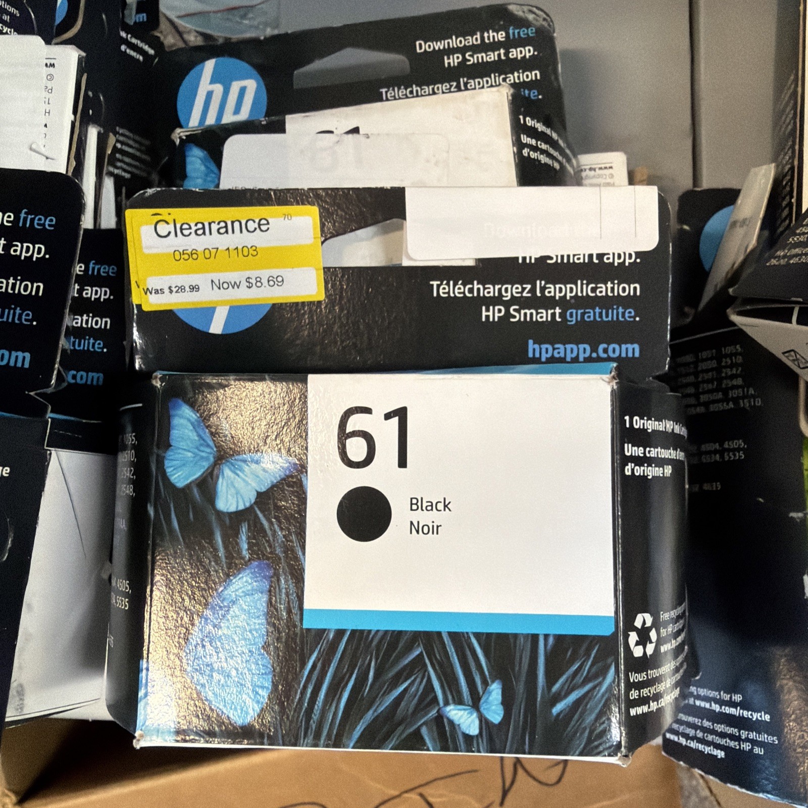 HP 61 Black -Original Ink Cartridge - 170 Pages - New In Box - Box Damaged