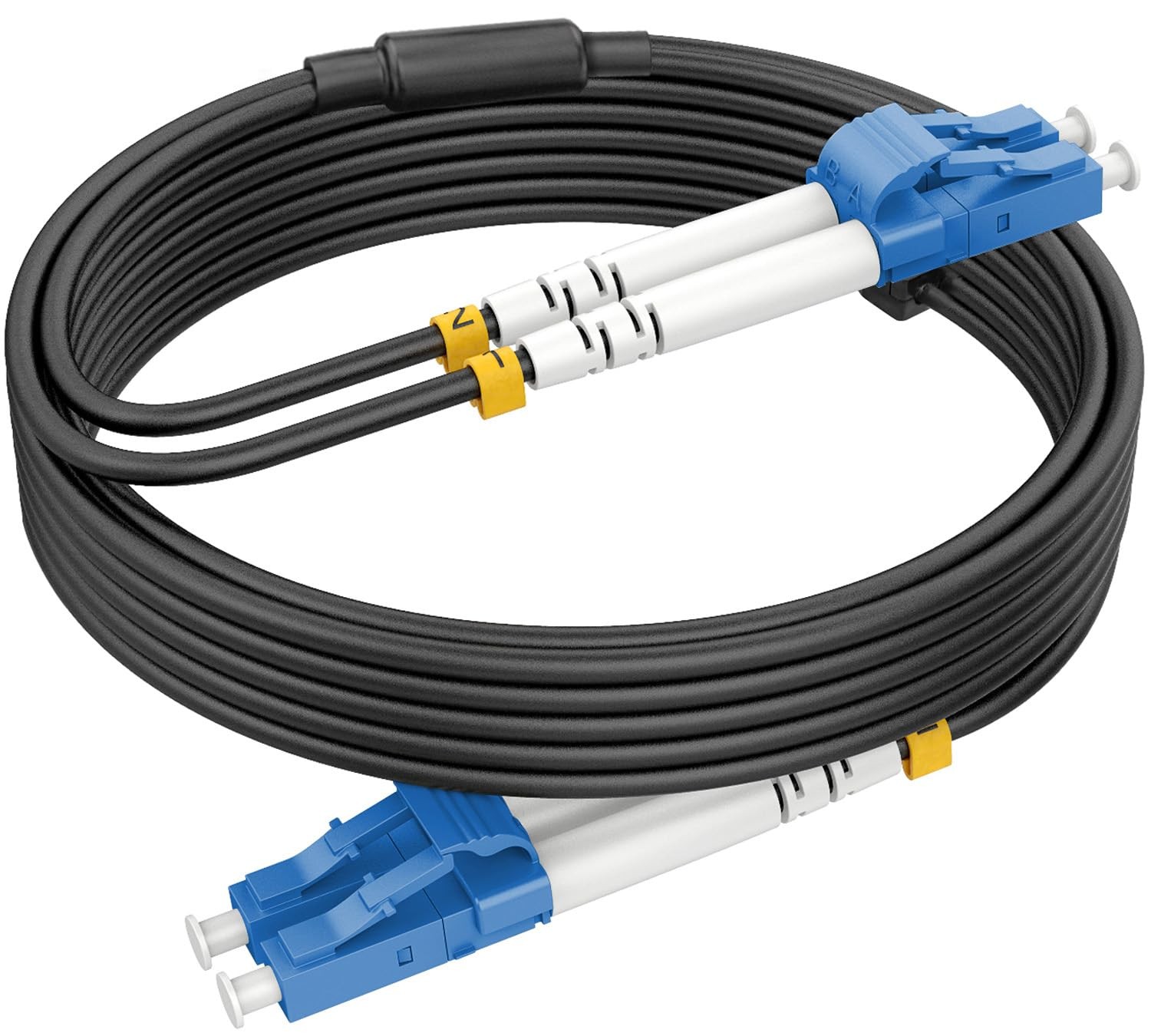RamboCables-OS2 LC to LC Singlemode Fiber Patch Cable Armored, 50ft/15m | Out...