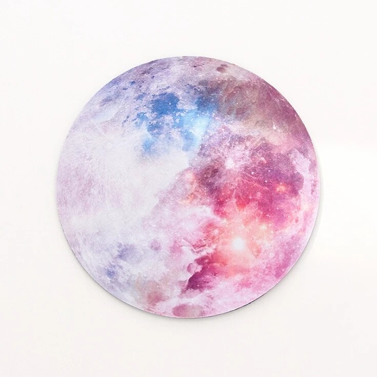 Space Round Mouse Pad PC Gaming Non Slip Mice Mat For Laptop Notebook Computer