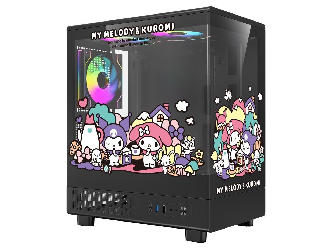 darkFlash DF-DB330M-BK-KLM DB330M MOTI Mini M-ATX Case Kuromi & My Melody