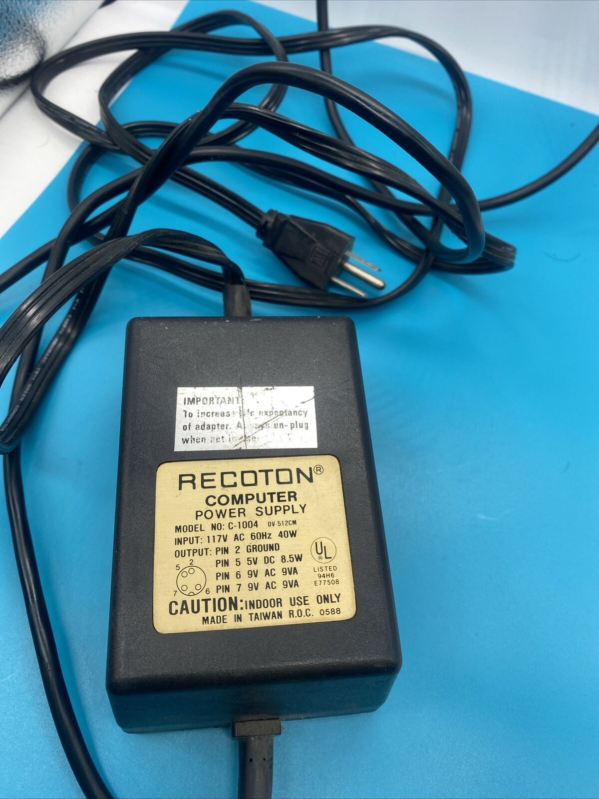 AC Power Supply for Commodore  VIC20/64 by Recoton 4 Pin Model:C-1004