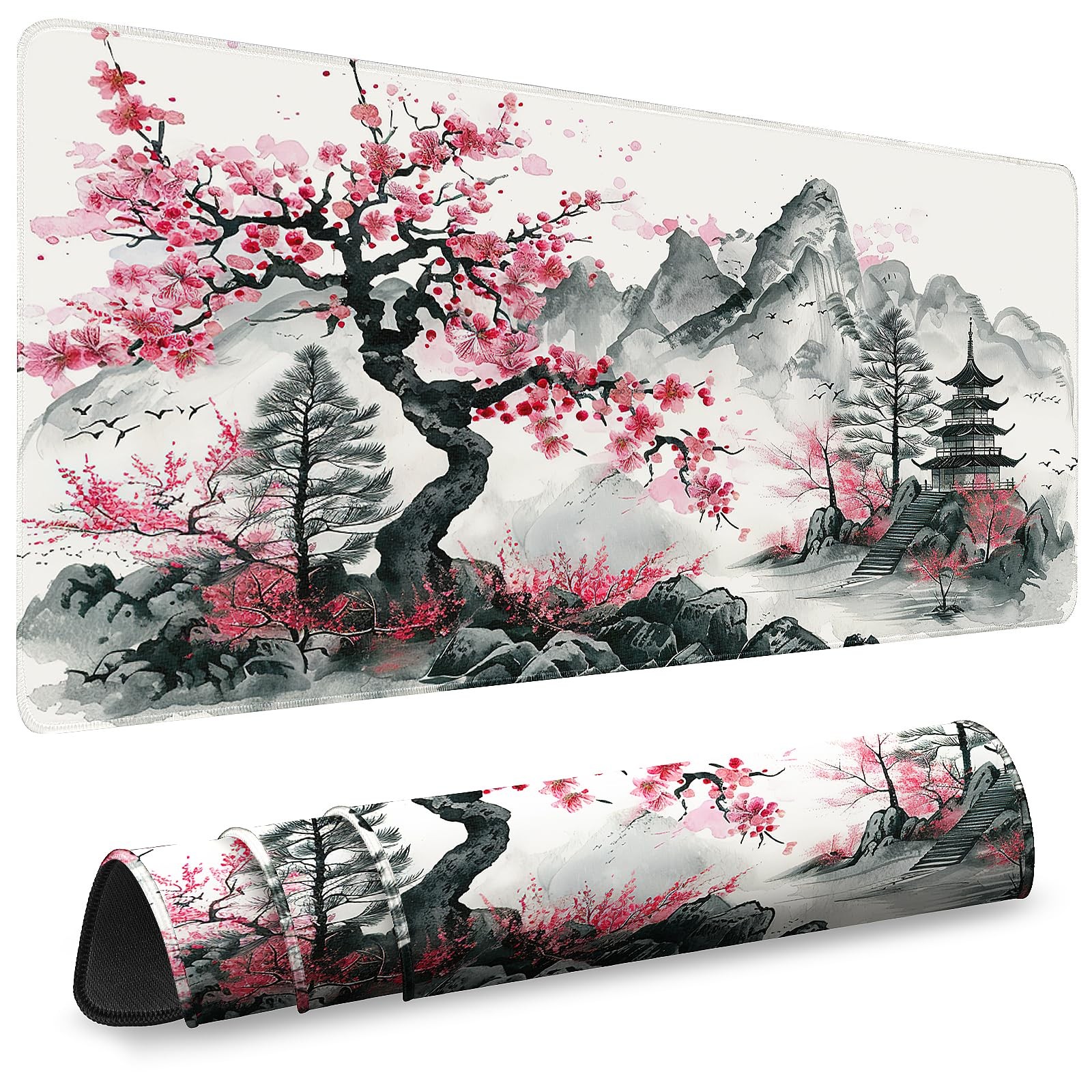 Gaming Mouse Pad, Desk Mat for Keyboard and Mouse, Large Mouse Pad for Desk, Com