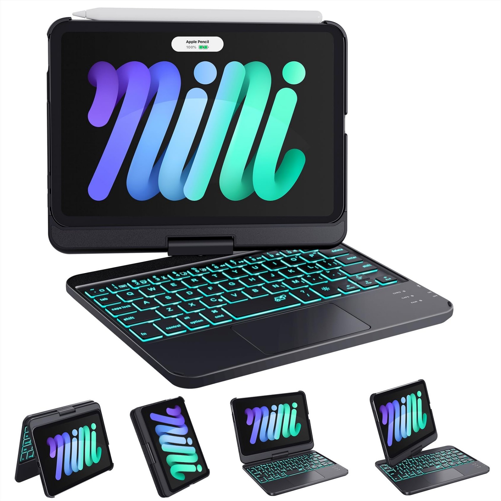 360° Rotating Keyboard Case for iPad Mini 7 & Mini 6 - Slim, Lightweight, Protec