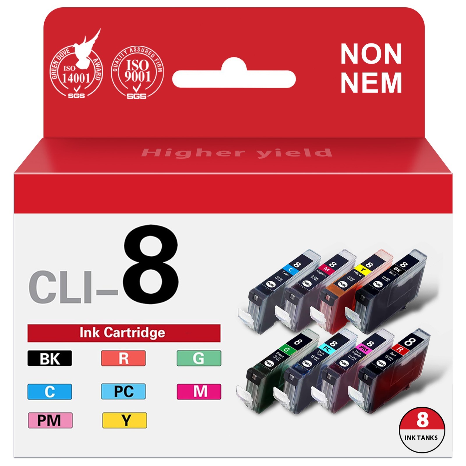 CLI-8 8PK Ink Set Compatible for Pixma PIXMA iP5200R iP5200 iP4200 iP4500 iP4300