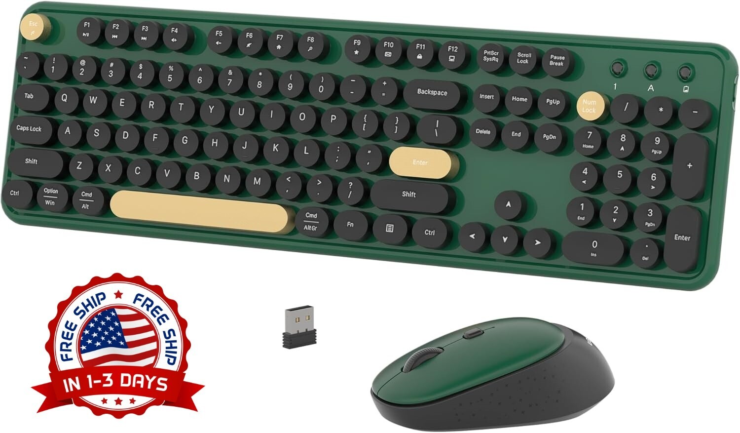 Combinación de teclado y mouse inalámbricos de 2.4 GHz para computadora portátil