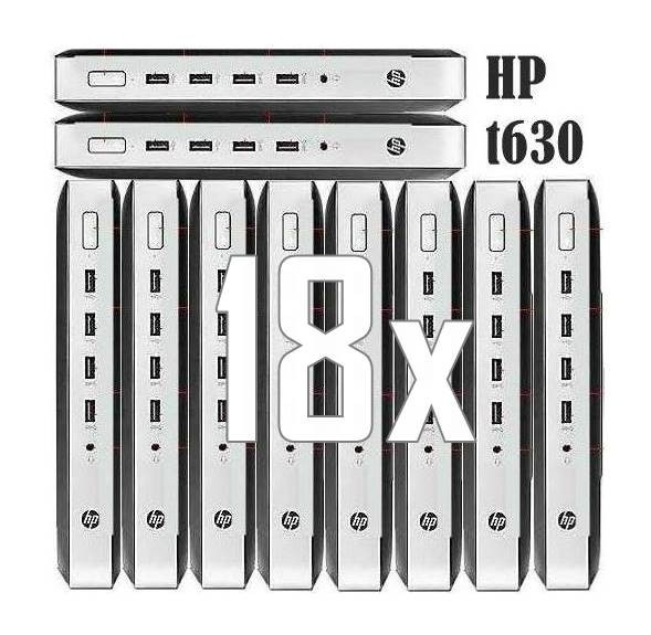 Lot of 18- HP Thin Client T630 Win10 IoT W5Z06UA#ABA w/VGA - /NO RAM/SSD/Power -