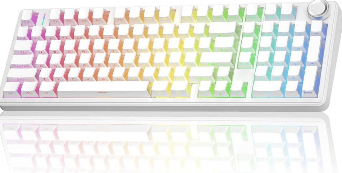 AULA F99 Pro Wireless Mechanical Keyboard-Silent Version White