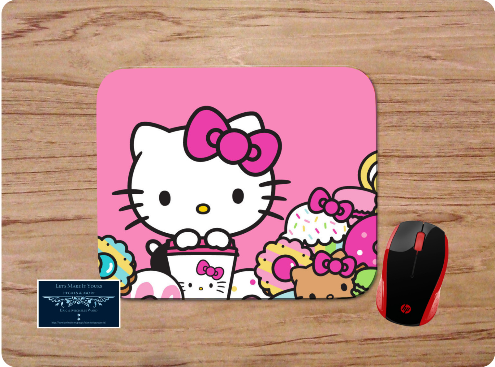 HELLO KITTY COFFEE & DONUTS CUSTOM DESK MAT MOUSE PAD OFFICE GIFT HOME SCHOOL
