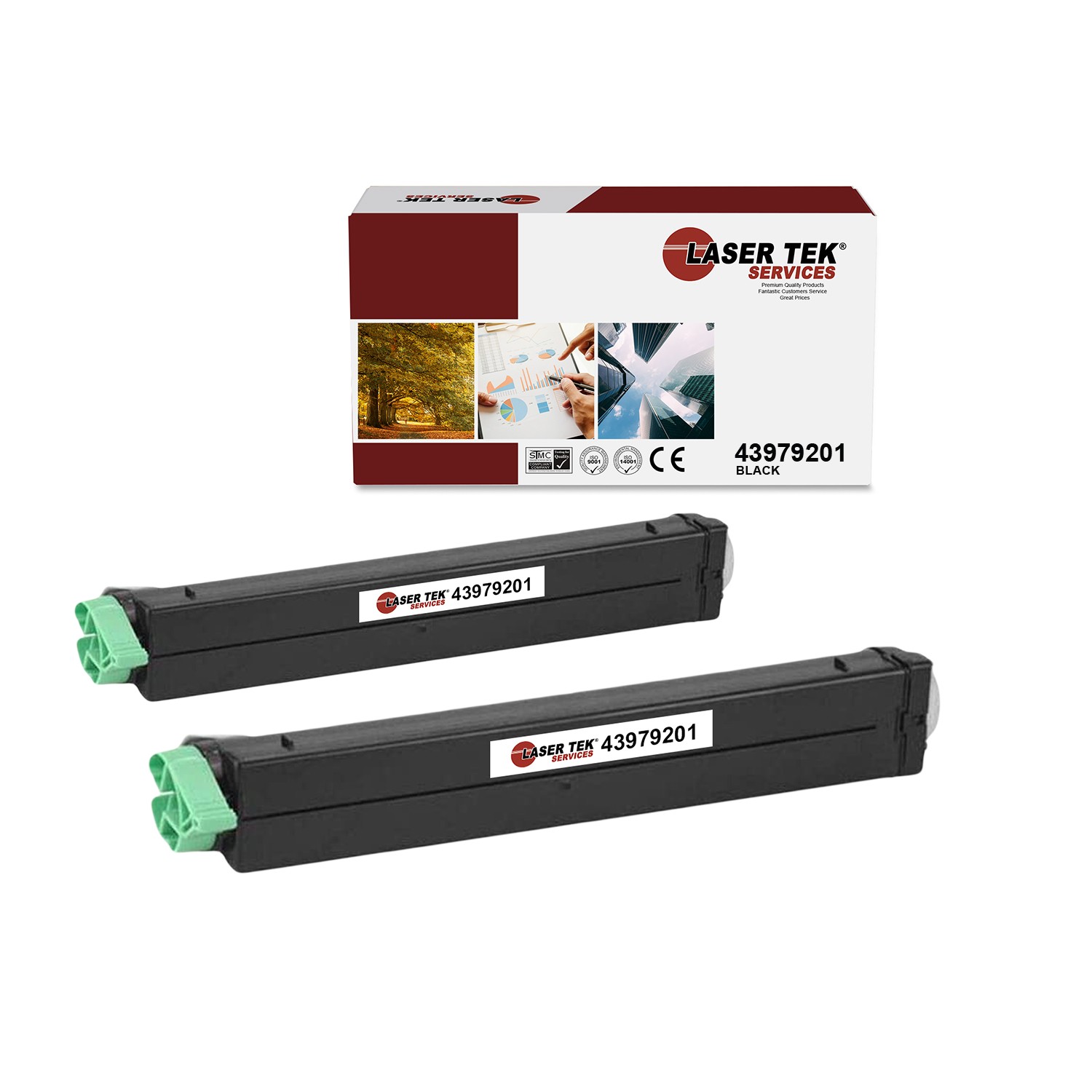 2Pk LTS B430 43979201 Black Compatible for Okidata B420 B430 MB460 Toner