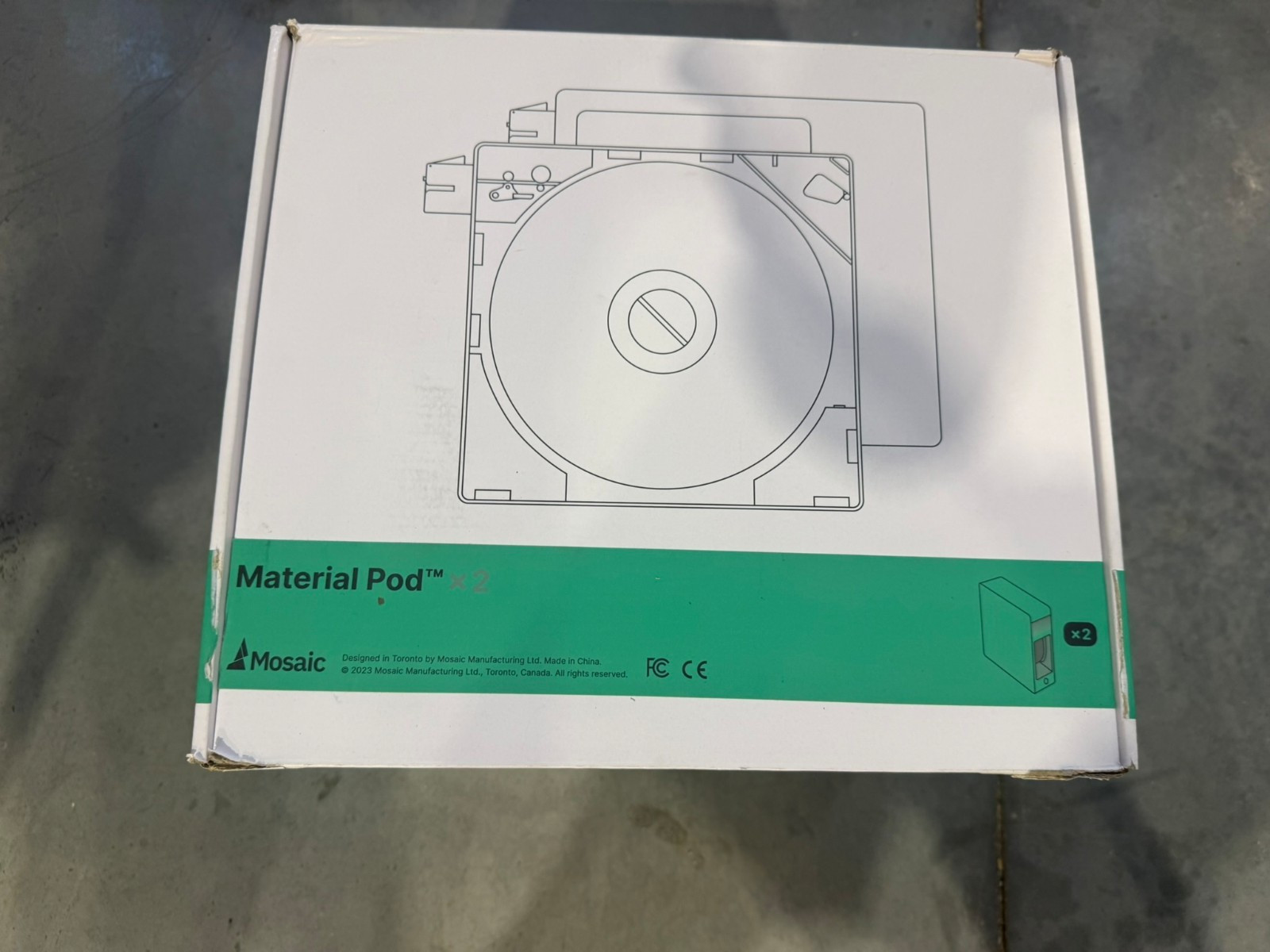 Box of 2 Mosaic Material Pods - Delivery Container and Filament Storage in Box