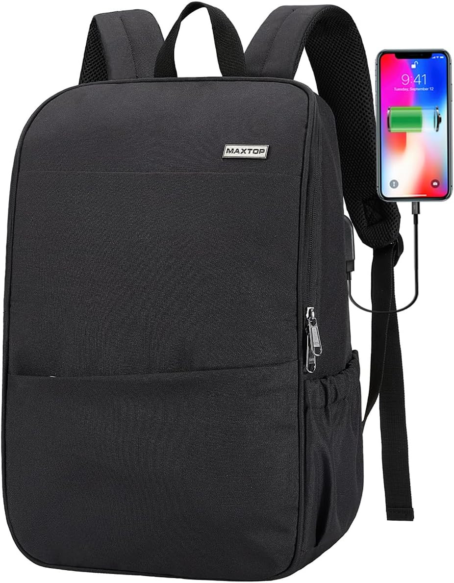 Deep Storage Laptop Backpack with USB Charging Port[Water Resistant] College Com