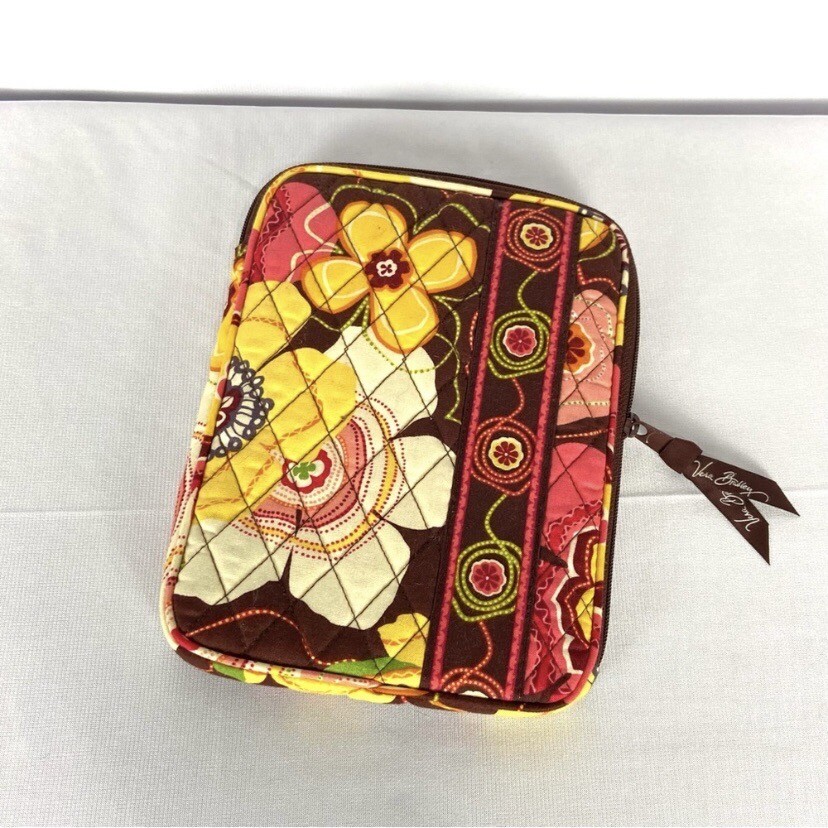 Vera Bradley Brown & Yellow Flora Small Tablet Pouch Case