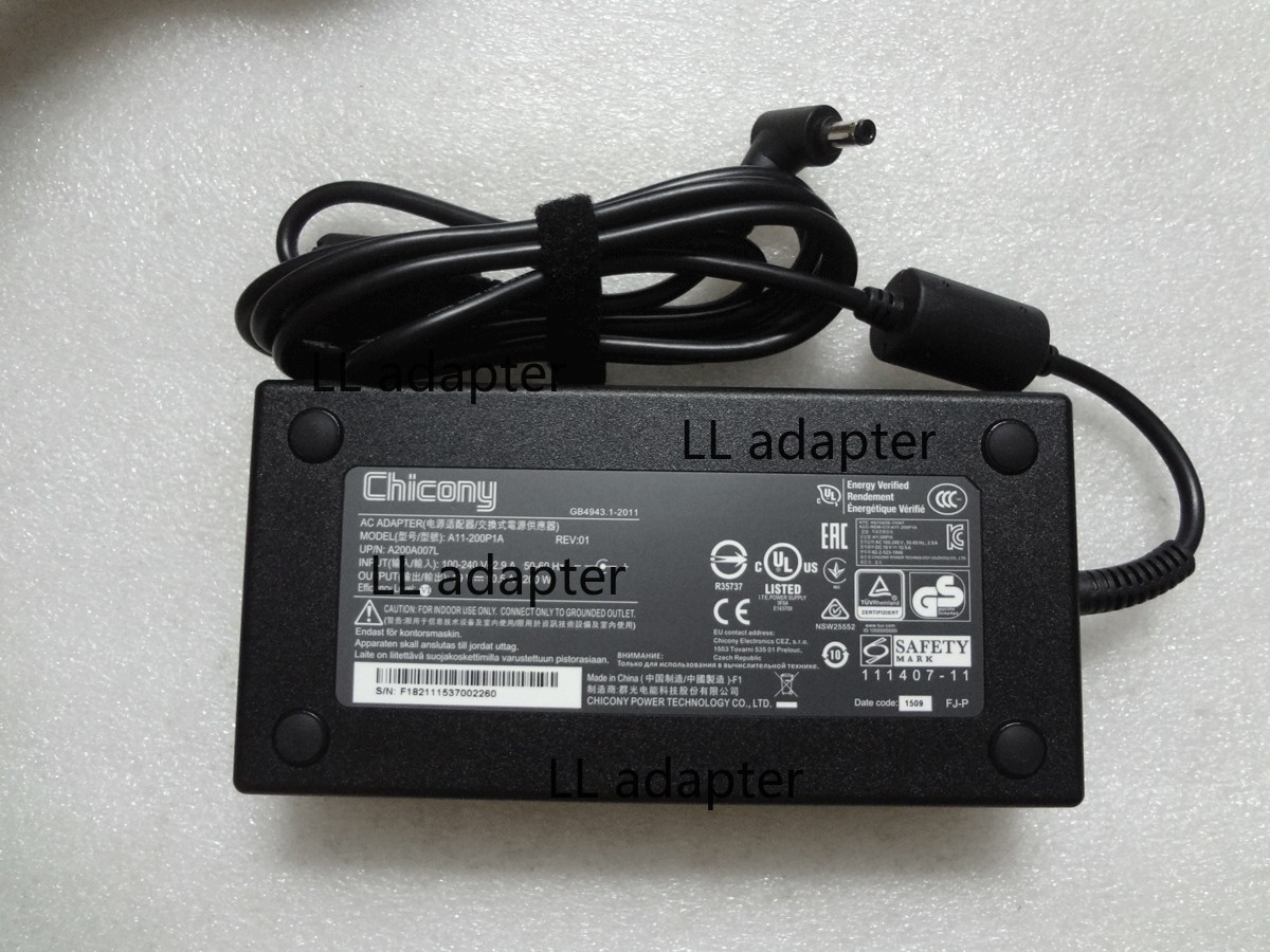 OEM 19V 10.5A A11-200P1A For Clevo P650HP6,P650RP6 Original 200W AC Adapter NEW