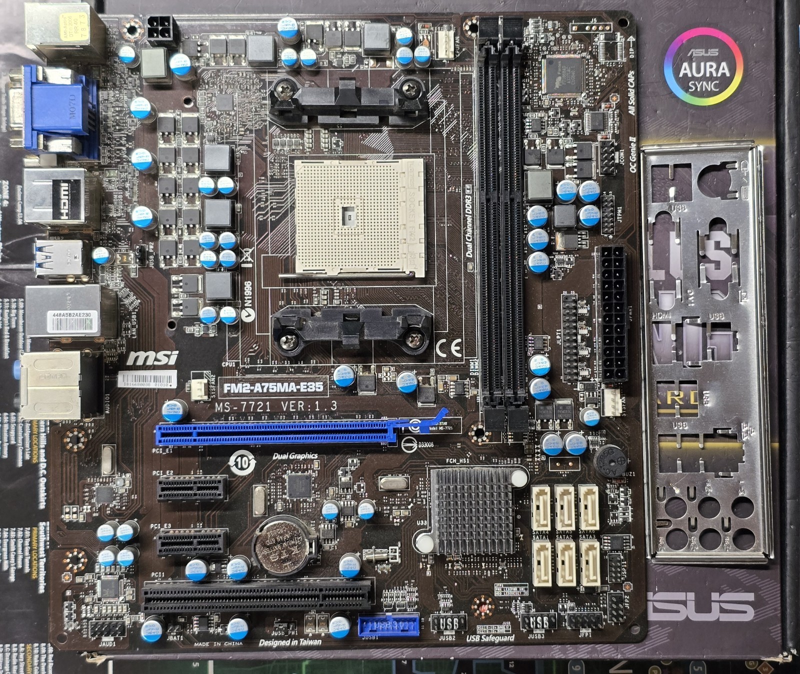MSI FM2-A75MA-E35 Socket FM2 DDR3 SDRAM Desktop Motherboard With I/O Shield