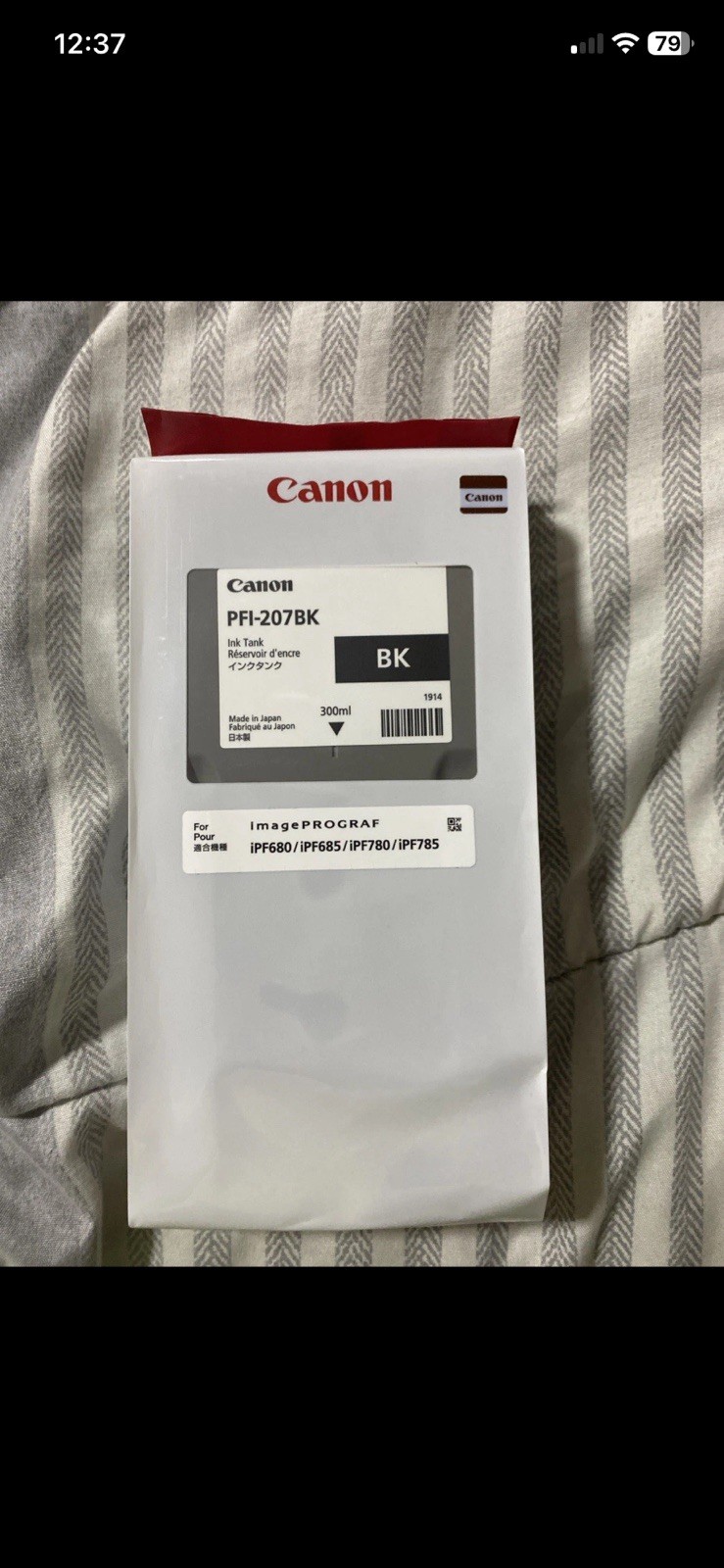 canon pfi-207BK Black Ink Tank Brand New 