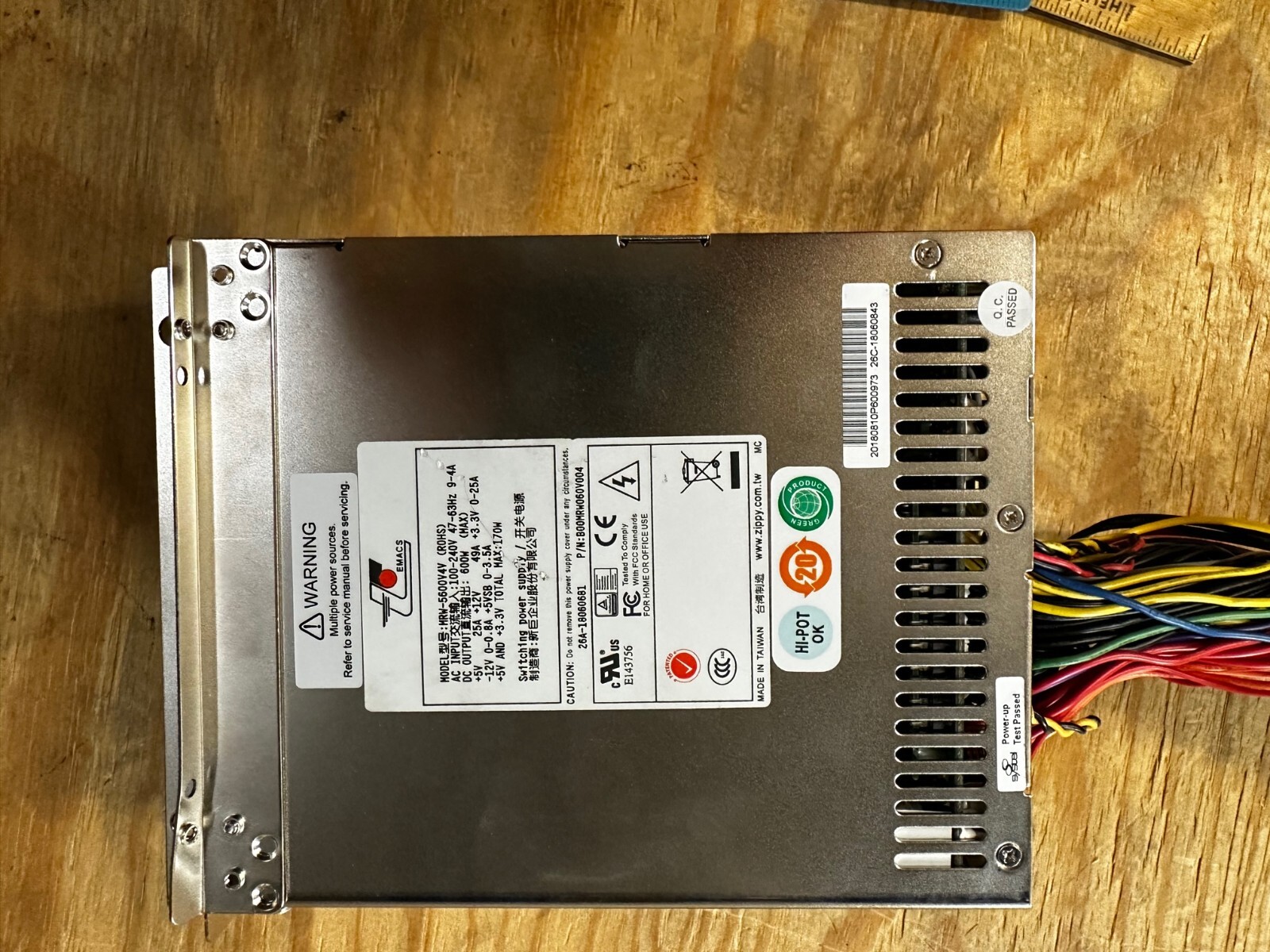 Zippy Emacs MRW-5600V4V Switching Power Supply ~ Housing Only 100-240V 600W