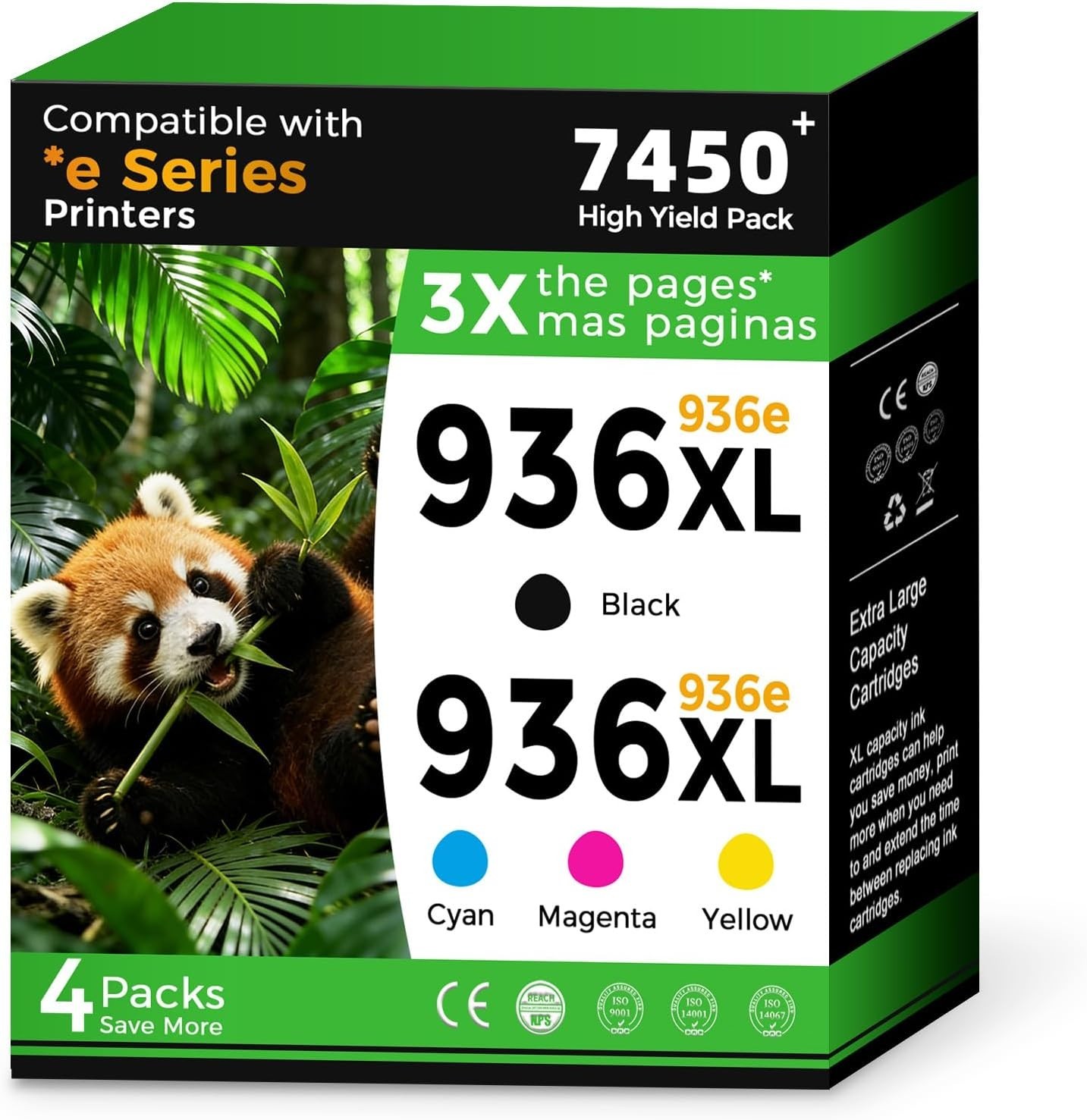 936 936XL Ink Cartridges Combo Pack Replacement for HP 936e 936 XL Ink Cartridge