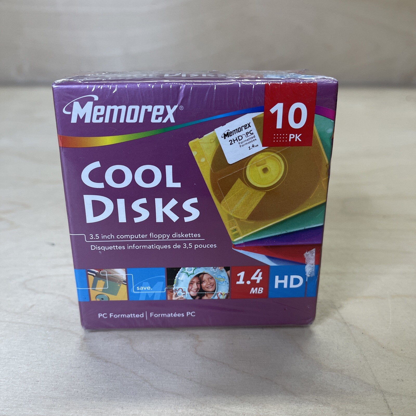 Memorex Cool Disks 10 pack, PC Formatted 3.5 Floppy Diskettes. 1.4mb New Sealed