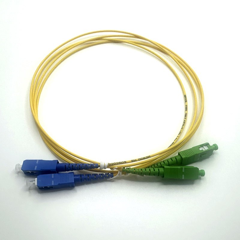 [2pcs] 5M SC UPC-SC APC Simplex OS2 9/125 Patch Cord LSZH FTTH Fiber Cable