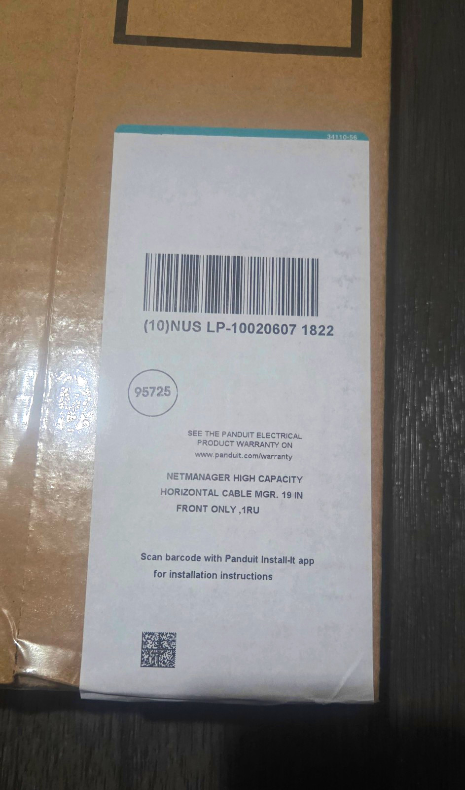 Panduit NetManager High Capacity Horizontal Cable Manager 19in 1U LP-10020607