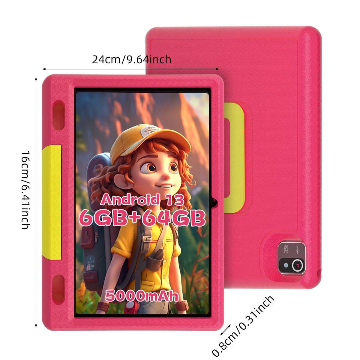 AEEZO Kids Tablet 10.1" Android 13 Tablets 64GB with Shockproof for 3-12