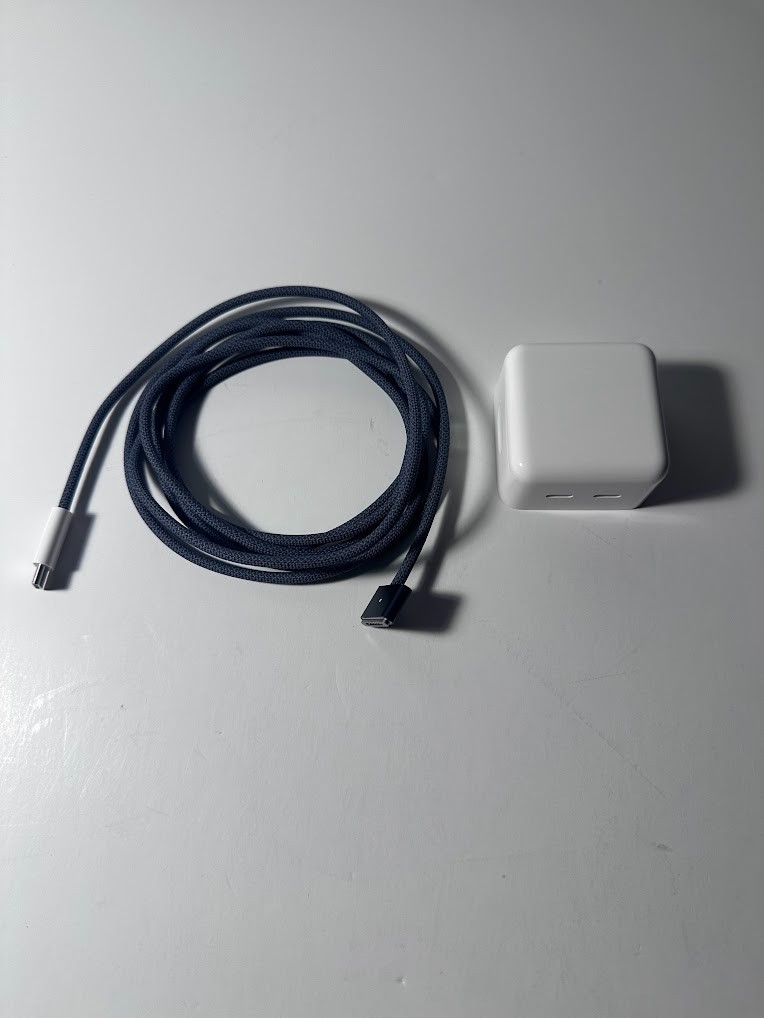 Apple 35W Dual USB-C Port Compact Power Adapter A2571 with MagSafe 3 Cable OEM.