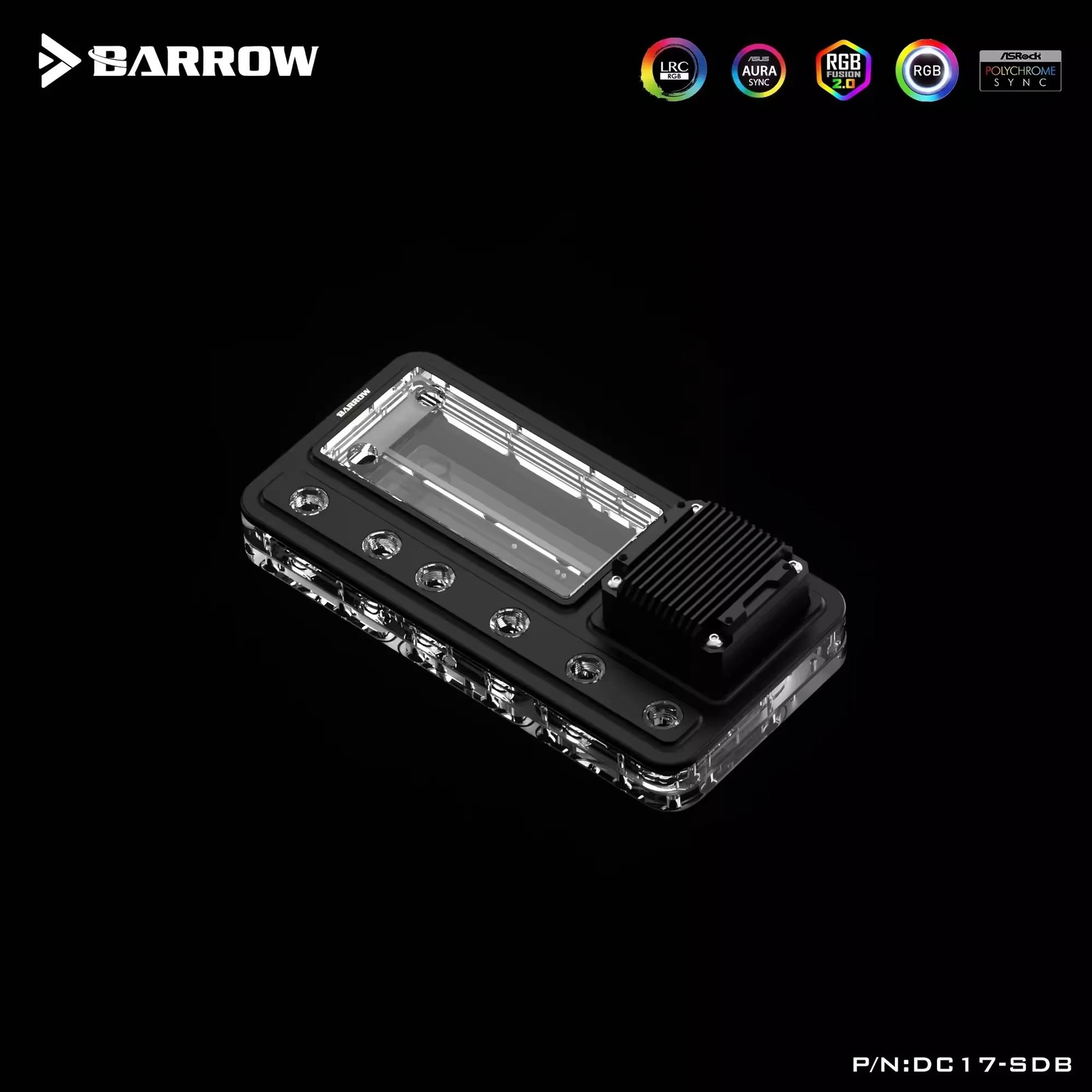 Barrow AIO Pump Reservoir Distro Plate 17W Integrated PC Water Cooling
