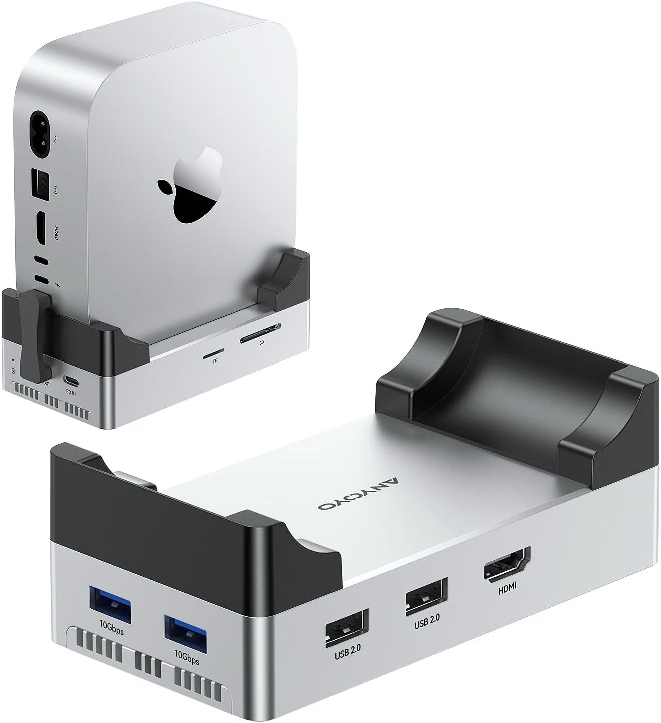 Mac mini M4 Dock with 10Gbps 8TB NVMe SSD Enclosure, Silver