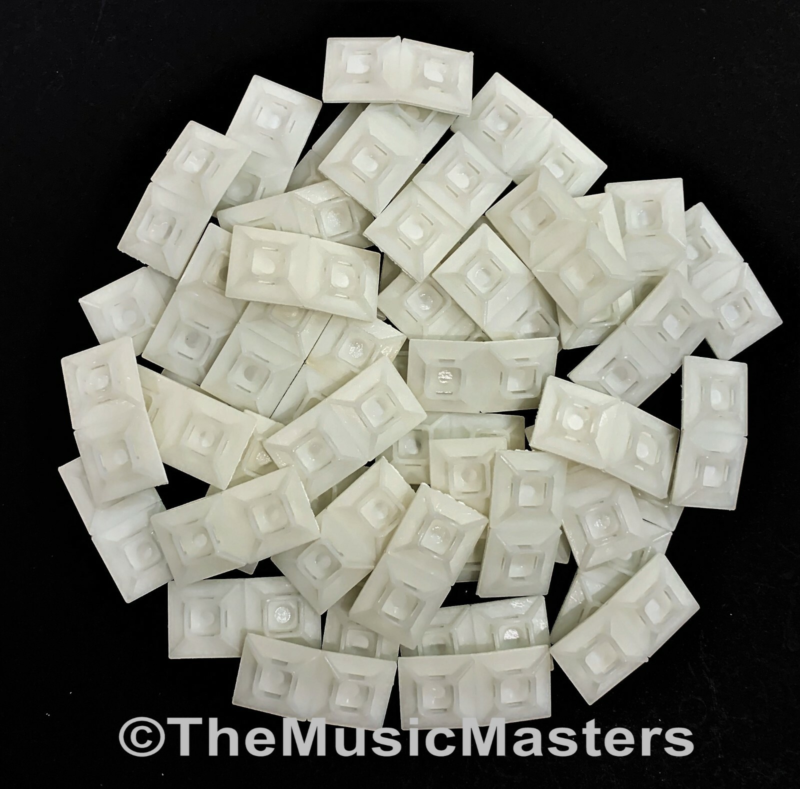 200 USA Made Adhesive Wire Cable Tie 1 inch Mounting Pads Wall Mount Clips White