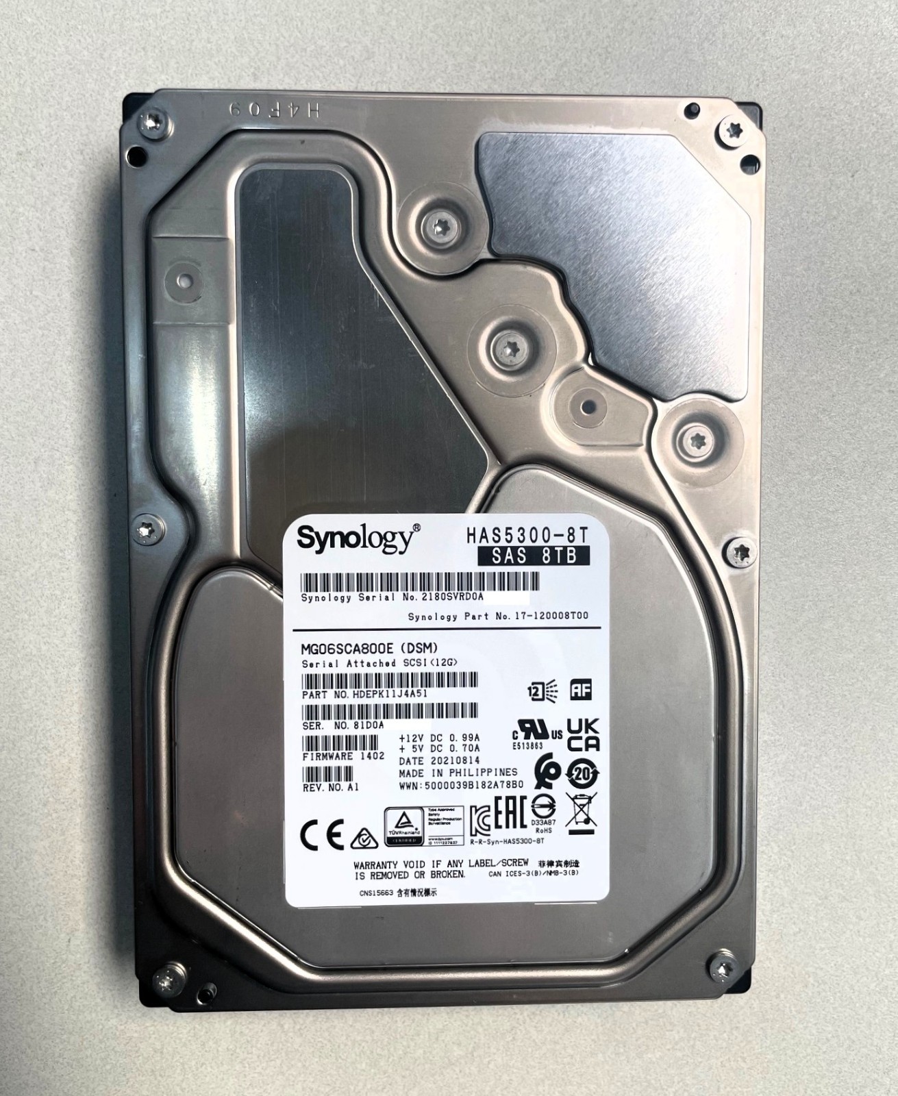 Synology Enterprise 3.5" SAS HDD HAS5300 8TB *Please check compatibility*