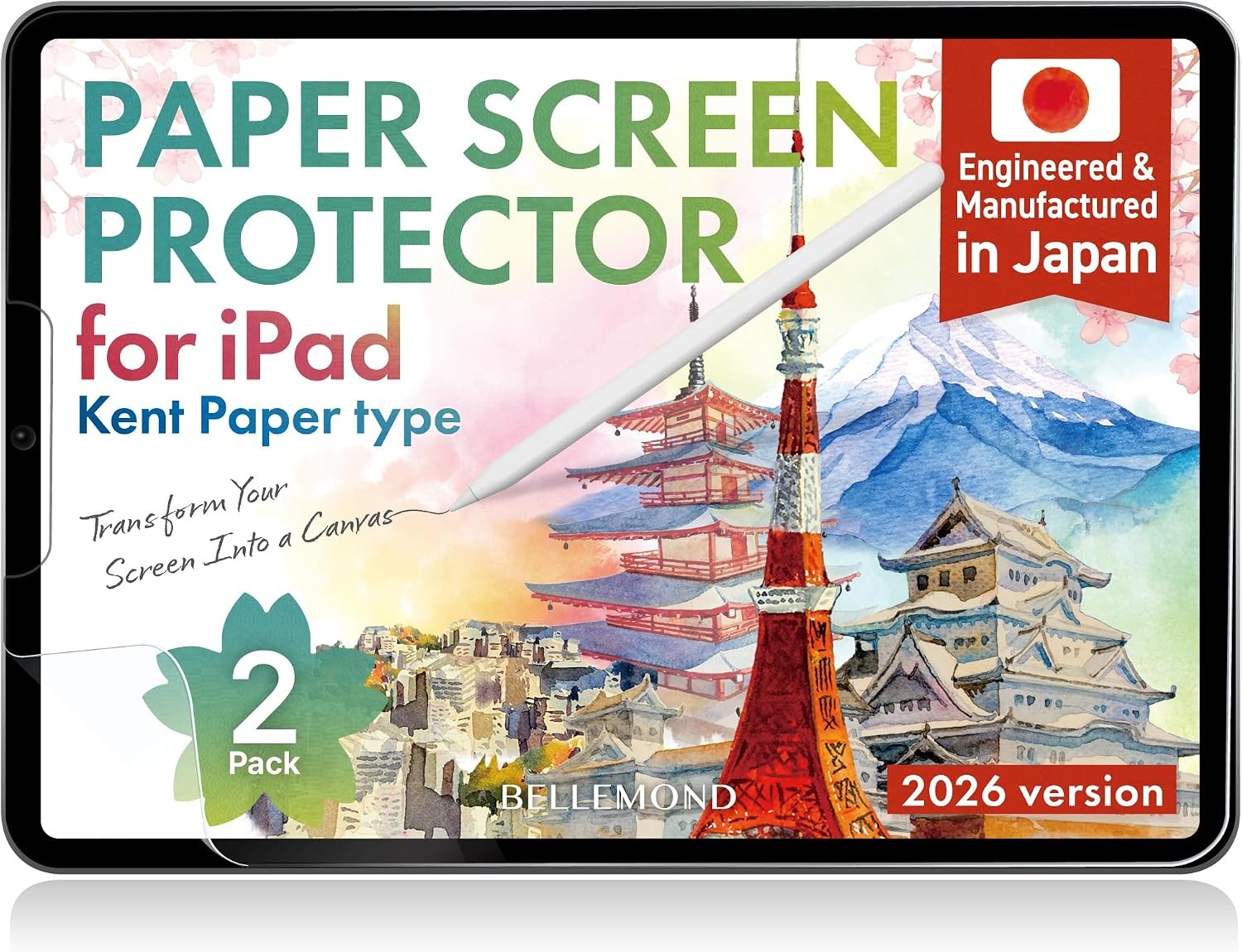 2 Pack Kent Paper Screen Protector for iPad A16 / 10th Gen, Smooth Surface